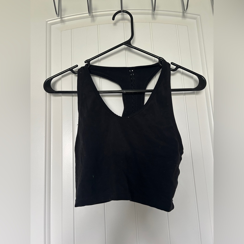 Black Racerback Crop Bra Top